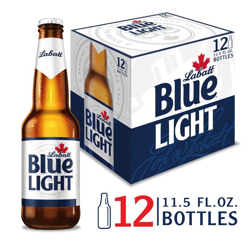 slide 1 of 8, Labatt Blue Light Canadian Pilsener Beer - 12pk/12 fl oz Bottles, 12 ct; 12 fl oz