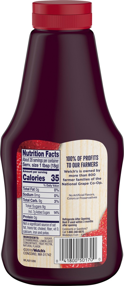 slide 3 of 5, Welch's Natural Strawberry Spread, 18 oz Squeeze Bottle, 18 oz