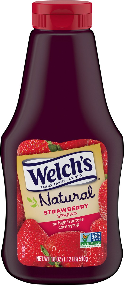 slide 5 of 5, Welch's Natural Strawberry Spread, 18 oz Squeeze Bottle, 18 oz