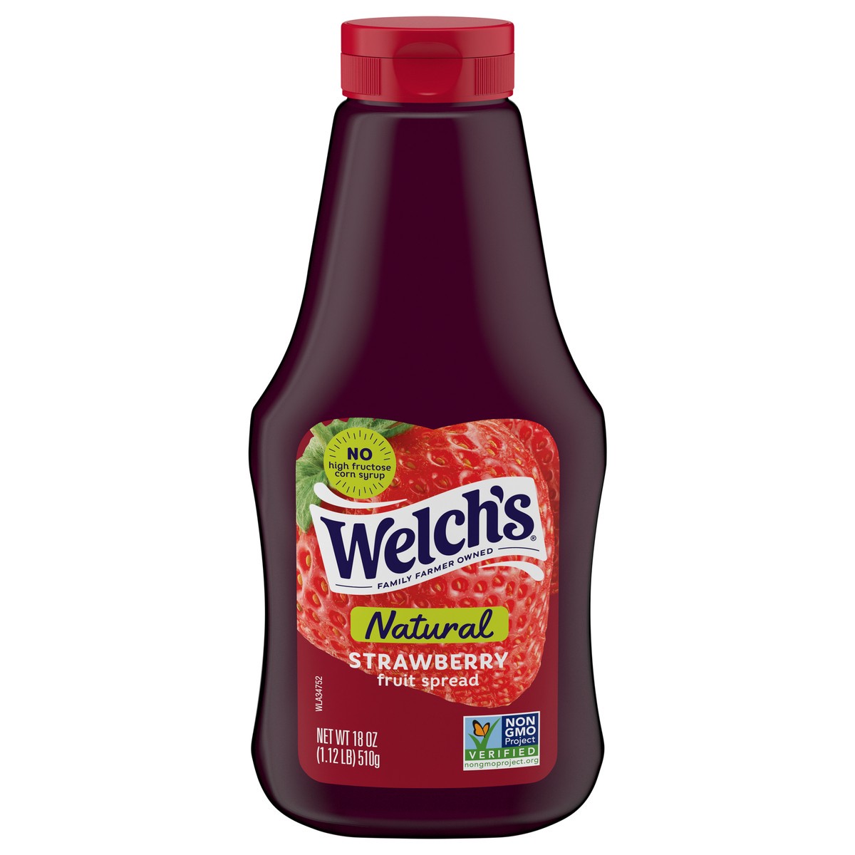 slide 1 of 5, Welch's Natural Strawberry Spread, 18 oz Squeeze Bottle, 18 oz