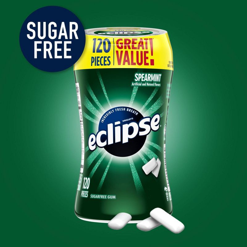 slide 3 of 10, Eclipse Spearmint Gum Sugar Free Chewing Gum Bulk - 120ct, 120 ct