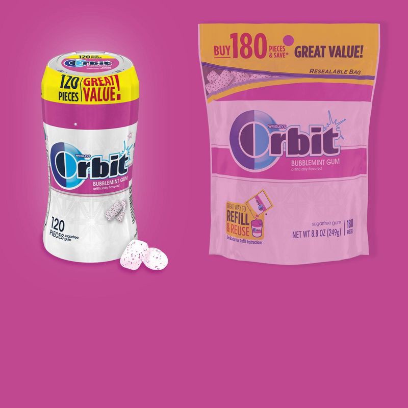 slide 2 of 6, Orbit Bubblemint Sugar Free Gum - 120ct, 120 ct