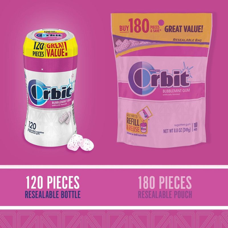 slide 3 of 9, Orbit Bubblemint Sugar Free Gum - 120ct, 120 ct