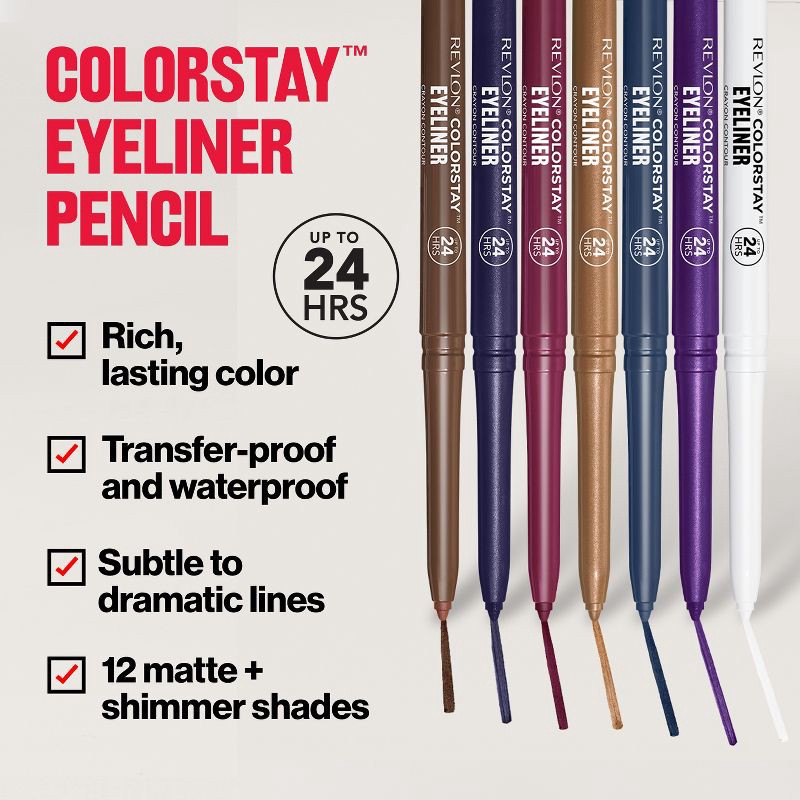 slide 4 of 9, Revlon Colorstay Waterproof Eyeliner with Built-in Smudger - 206 Jade - 0.01oz, 0.01 oz