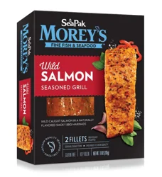 SeaPak Morey's Fine Fish & Seafood Seasoned Grill Wild Salmon Fillets 2 ct Box