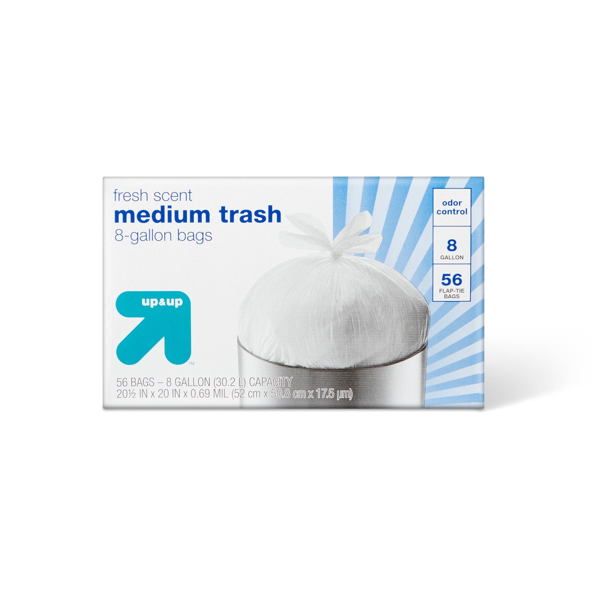 Medium Trash Bags Fresh Scent 8 Gallon - 56ct - up & up 8 gal, 56 ct