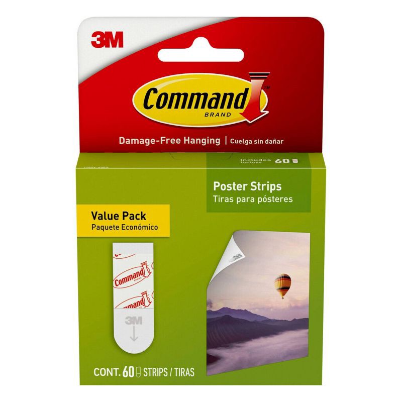 slide 1 of 13, Command 60pk Damage-Free Hanging Value Pack Poster Strips for Holiday Decoration, 1 ct