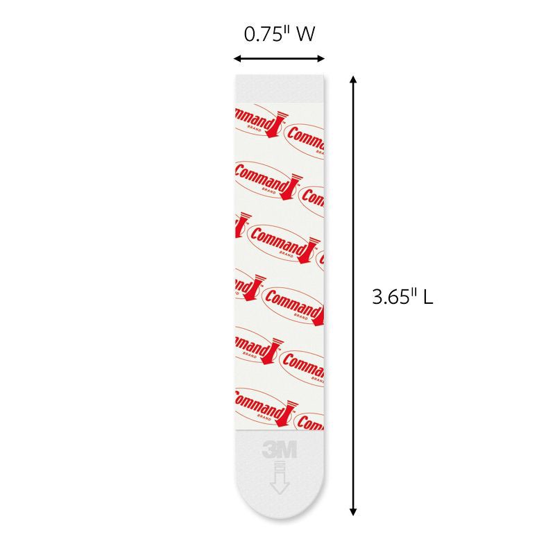 slide 12 of 13, Command 6 Strips Large Sized Refill Strips Tape White: 3M Command Hooks Adhesive, 5 lb Capacity, Plastic, 6 Pack, 5 lb, 6 ct