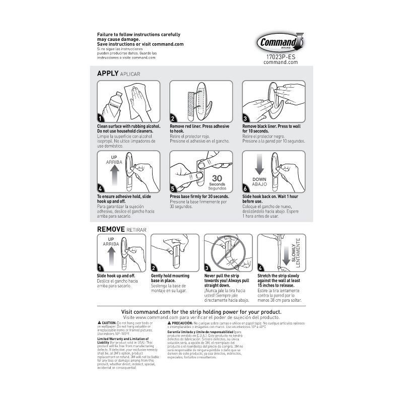 slide 7 of 11, Command 6 Strips Large Sized Refill Strips Tape White, 1 ct