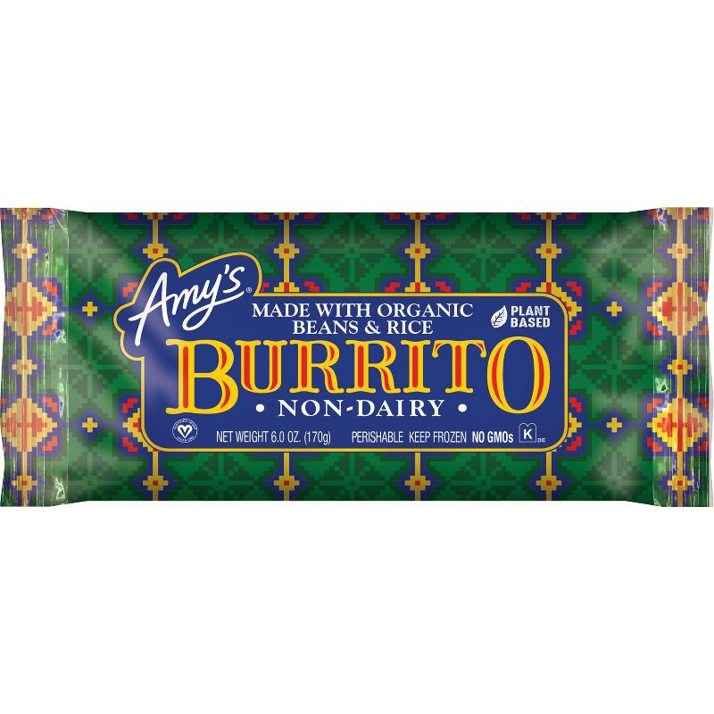 slide 1 of 4, Amy's Vegan Non-Dairy Organic Bean & Rice Frozen Burrito - 6oz, 6 oz