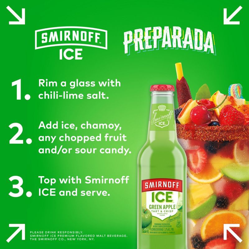 slide 3 of 11, Smirnoff Ice Green Apple - 6pk/11.2 fl oz Bottles, 6 ct; 11.2 fl oz