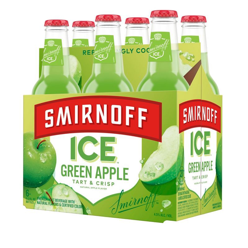 slide 8 of 11, Smirnoff Ice Green Apple - 6pk/11.2 fl oz Bottles, 6 ct; 11.2 fl oz