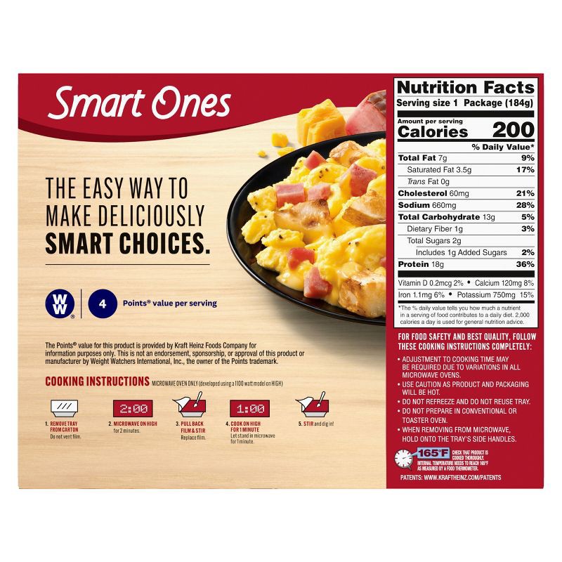 slide 2 of 9, Smart Ones Frozen Ham and Cheese Egg Scramble 6.49oz, 6.49 oz