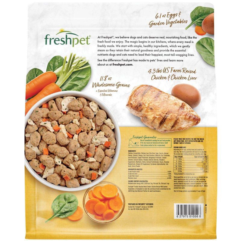 slide 2 of 3, Freshpet Select Roasted Meals Tender Chicken and Vegetable Recipe Refrigerated Wet Dog Food - 5.5lbs, 5.5 lb