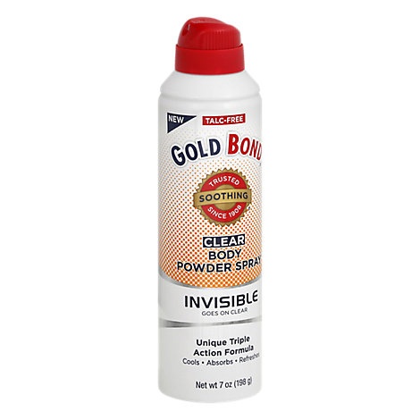 Gold Bond Body Powder Spray, Clear, Invisible - 7 oz