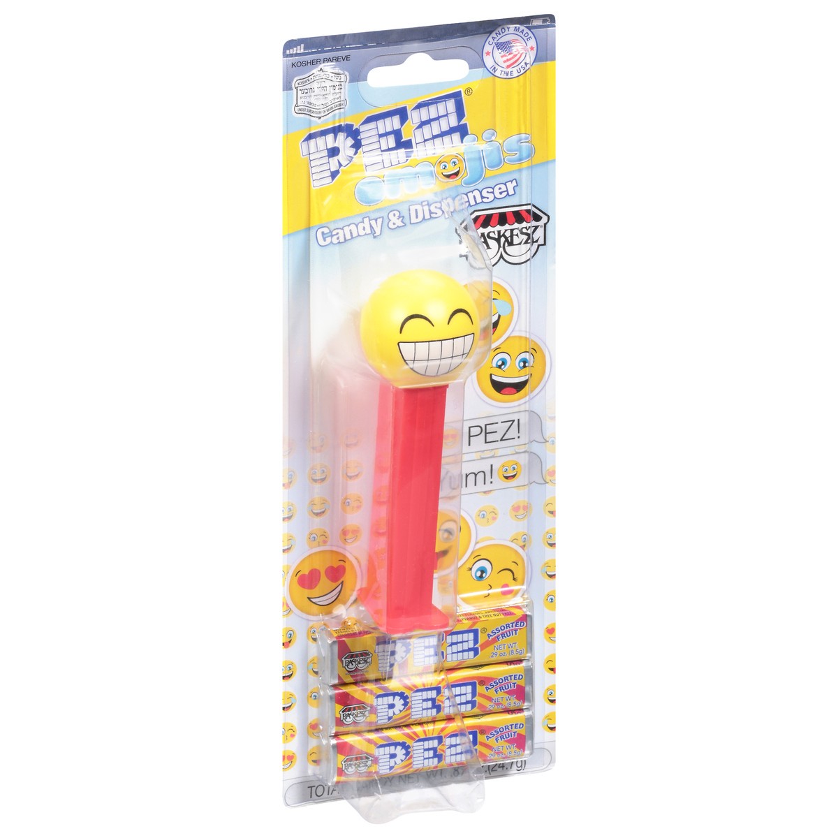 slide 2 of 11, PEZ Emojis Candy & Dispenser 0.87 oz, 0.87 oz