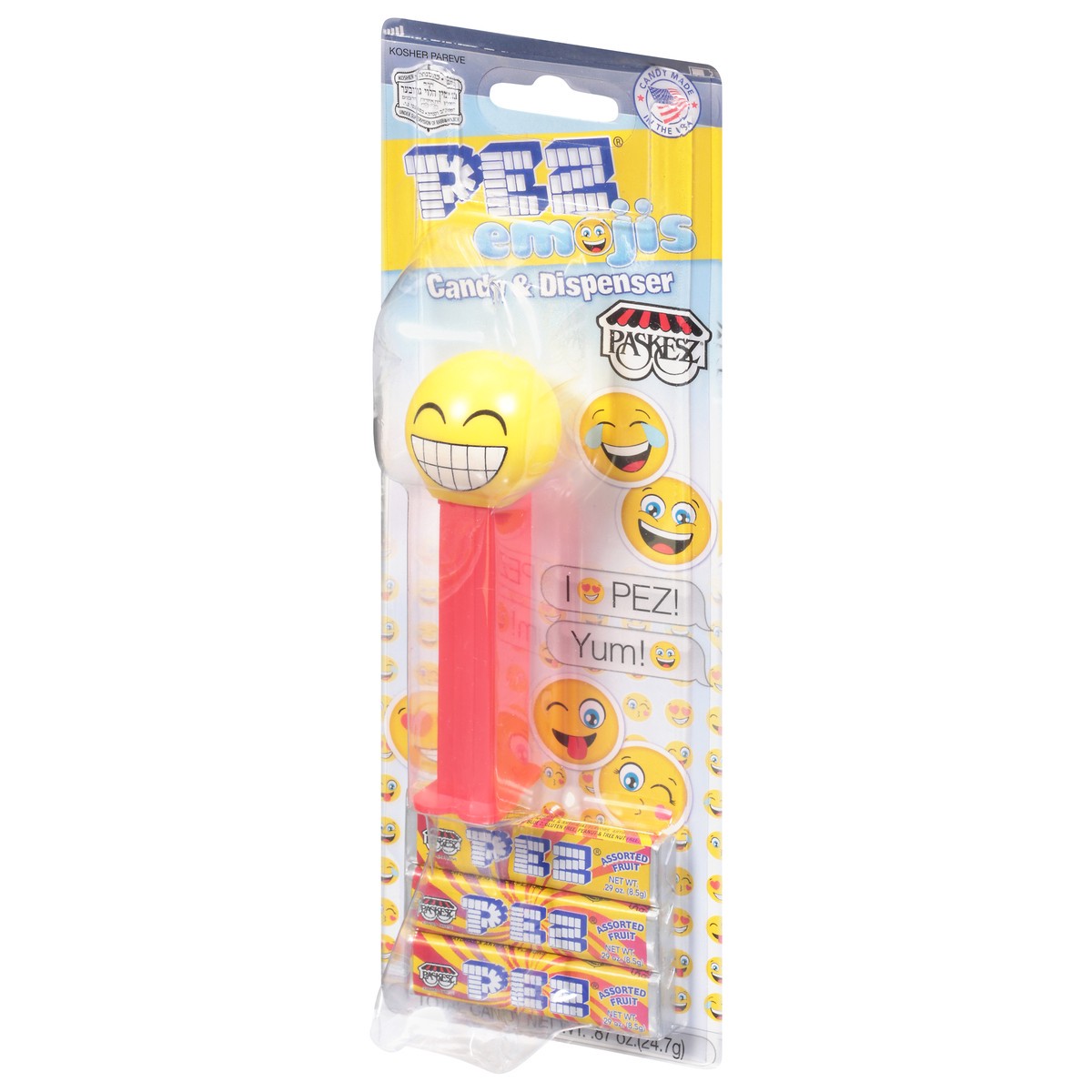 slide 3 of 11, PEZ Emojis Candy & Dispenser 0.87 oz, 0.87 oz