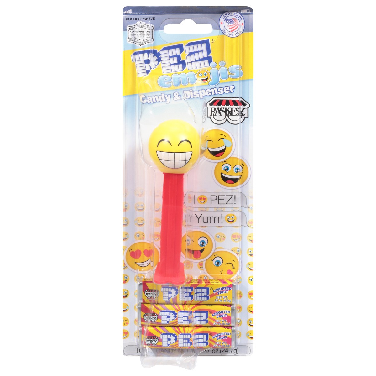 slide 11 of 11, PEZ Emojis Candy & Dispenser 0.87 oz, 0.87 oz