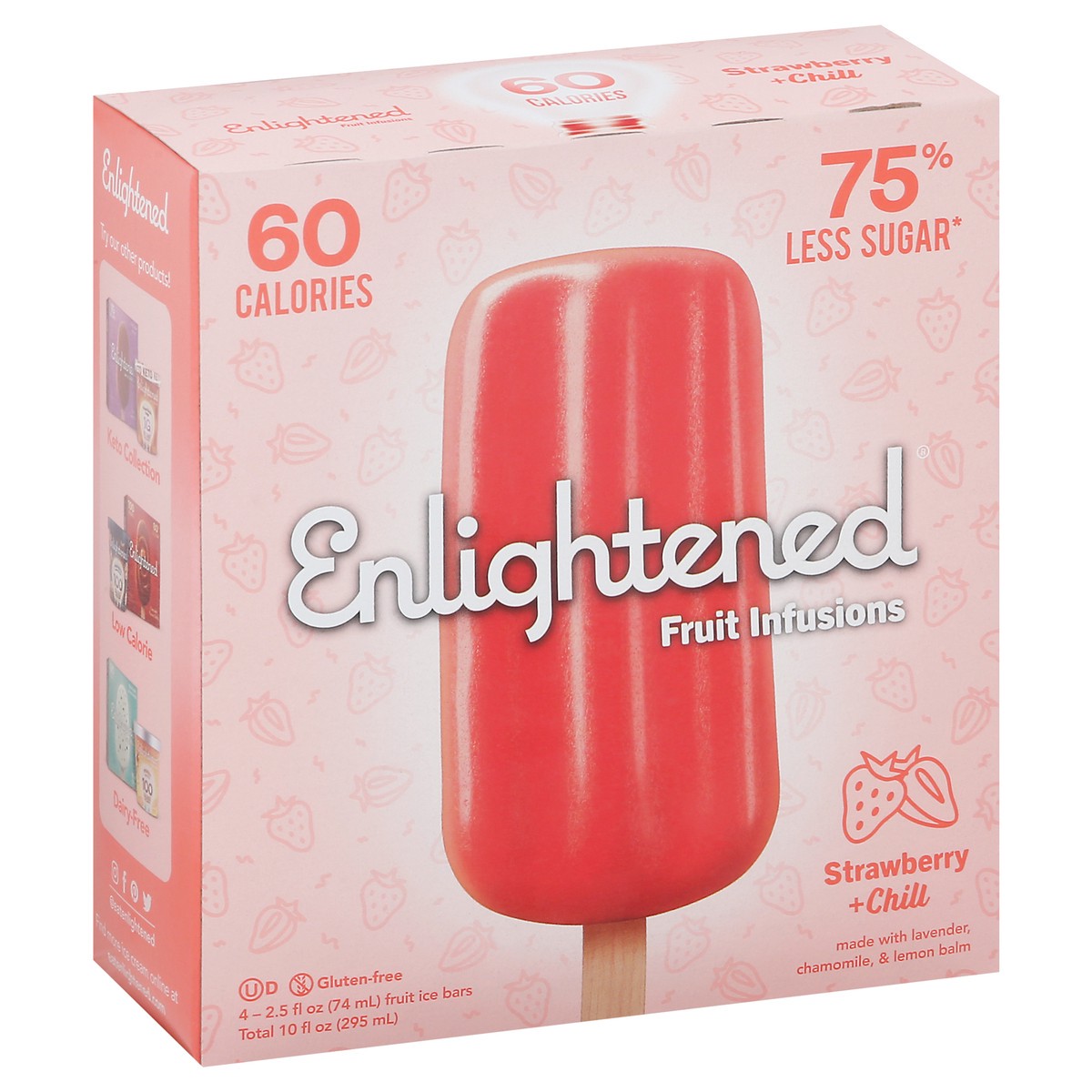 slide 2 of 9, Enlightened Strawberry + Chill Fruit Infusions 4 - 2.5 fl oz Bars, 4 ct