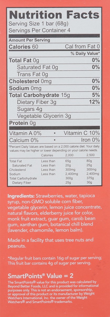 slide 8 of 9, Enlightened Strawberry + Chill Fruit Infusions 4 - 2.5 fl oz Bars, 4 ct