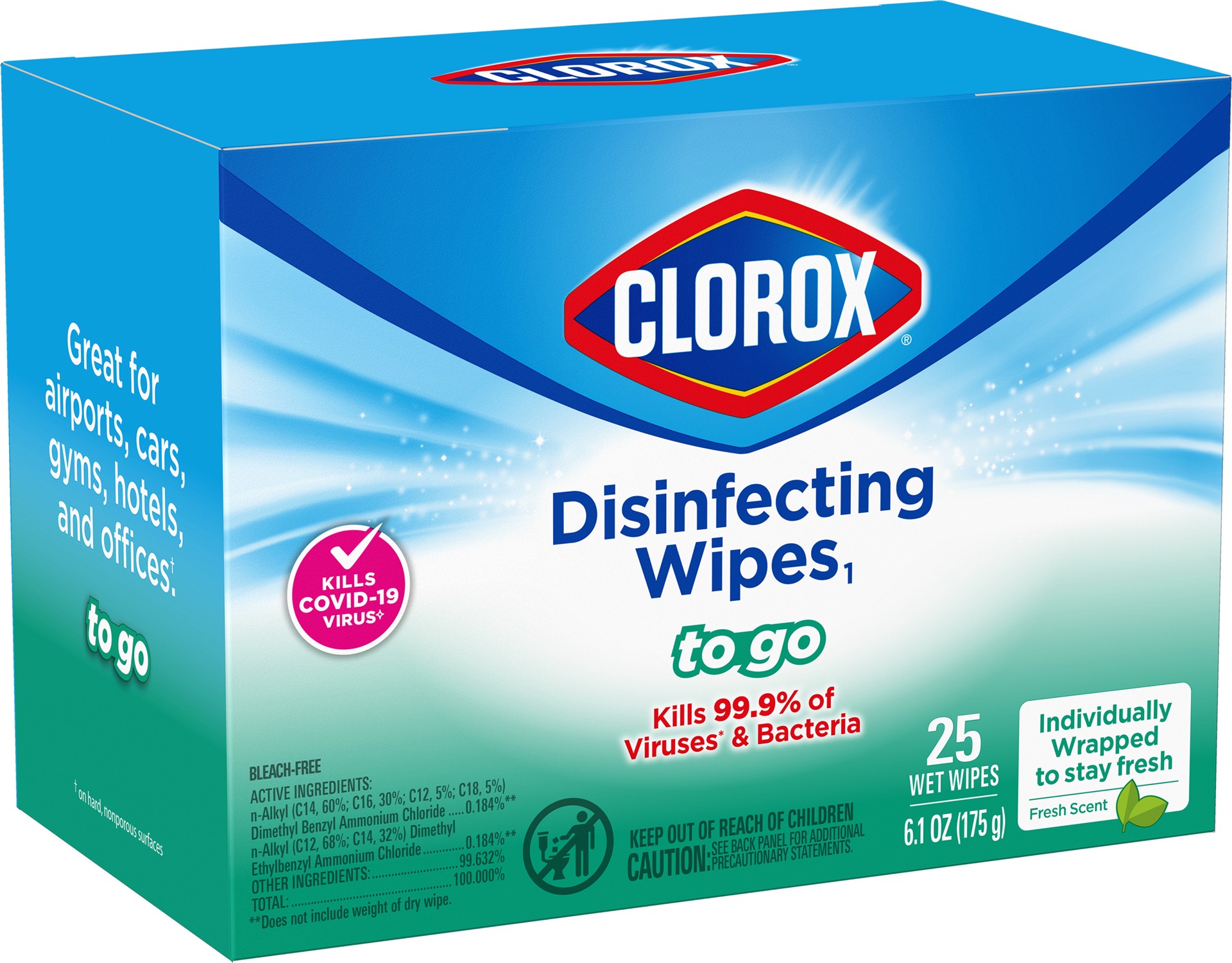 slide 5 of 5, Clorox Disinfecting Wipes on the Go Fresh, 25 ct