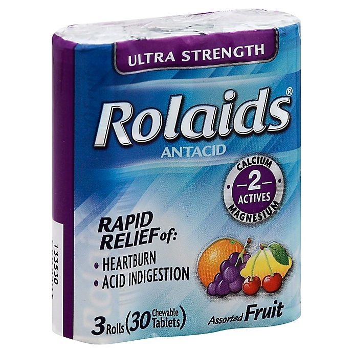 slide 1 of 1, Rolaids Ultra Strength 30-Count Chewable Antacid Tablets - Assorted Fruit, 30 ct