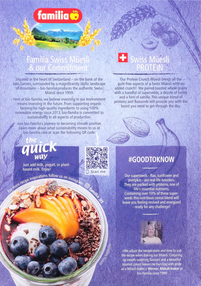 slide 5 of 13, Familia Muesili Swiss Protein Crunch, 21 oz