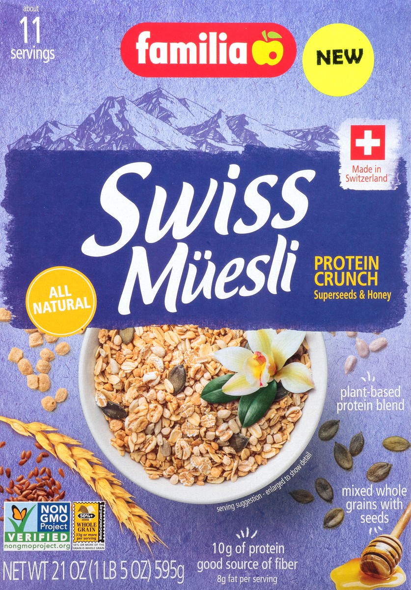 slide 11 of 13, Familia Muesili Swiss Protein Crunch, 21 oz