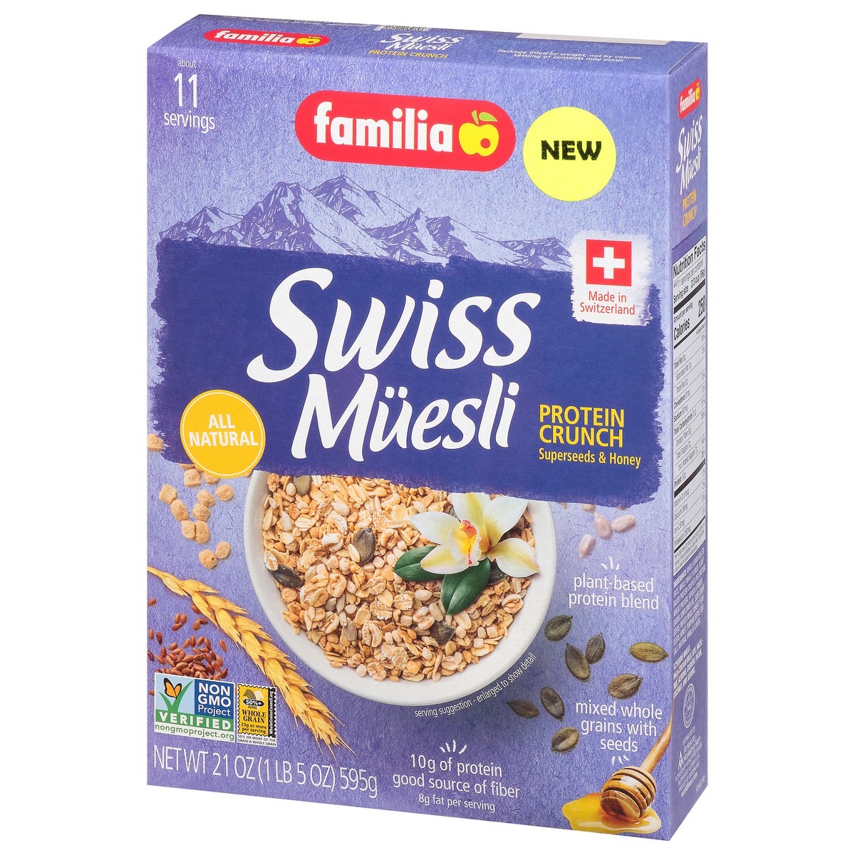 slide 8 of 13, Familia Muesili Swiss Protein Crunch, 21 oz