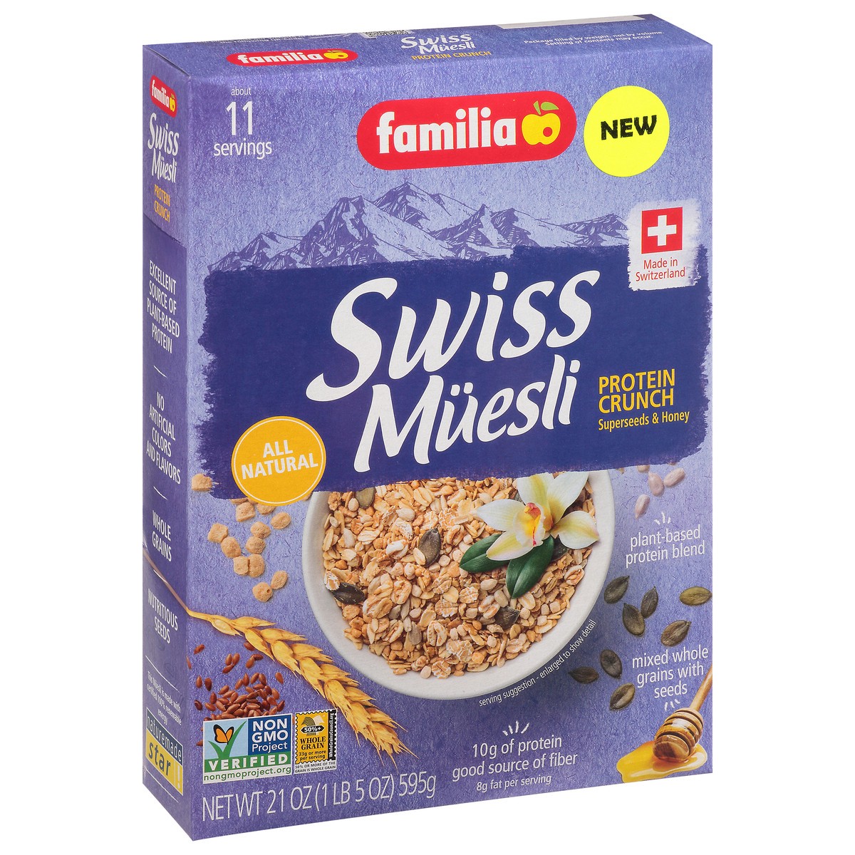 slide 13 of 13, Familia Muesili Swiss Protein Crunch, 21 oz