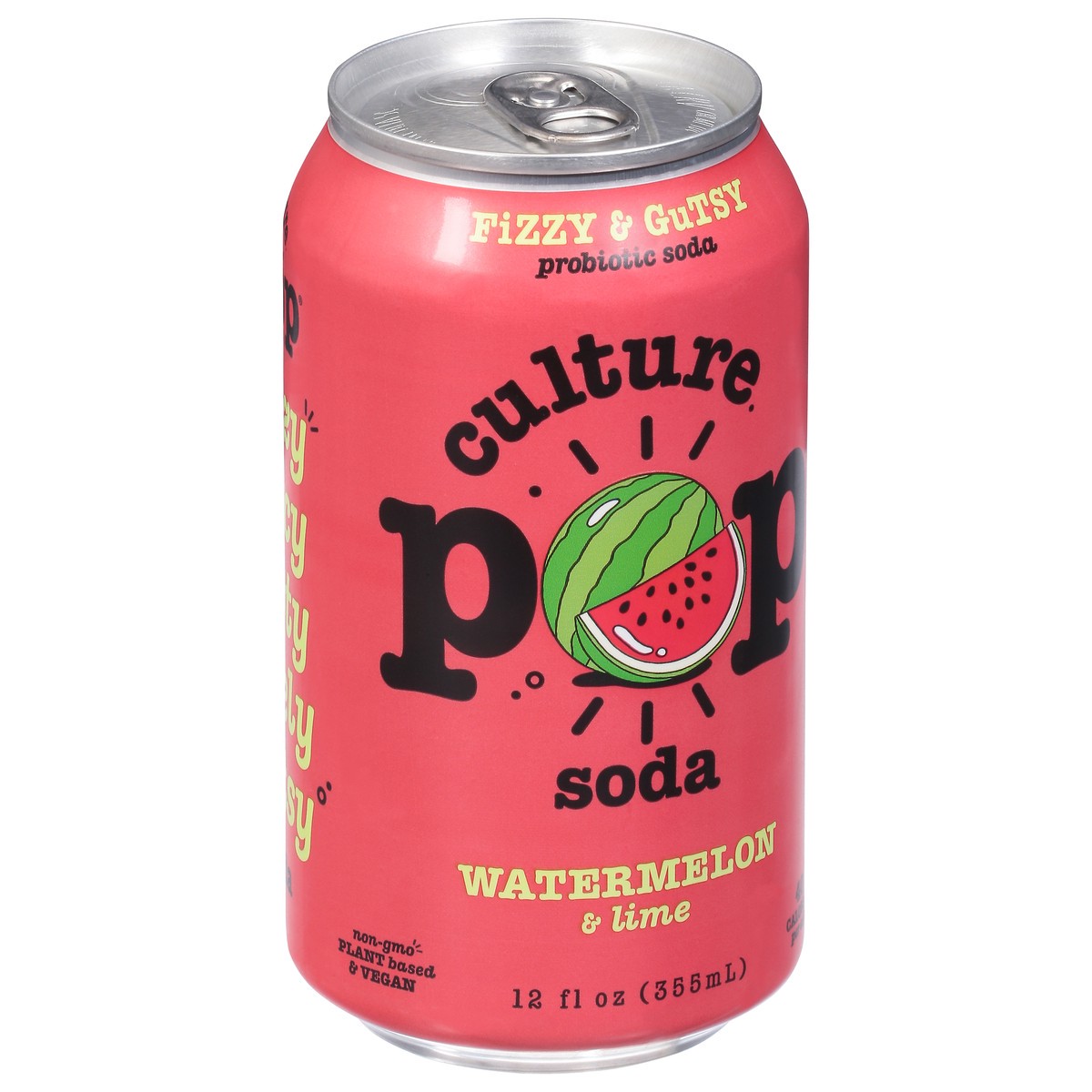 Culture Pop Fizzy & Gutsy Watermelon & Lime Probiotic Soda 12 fl oz 12 ...