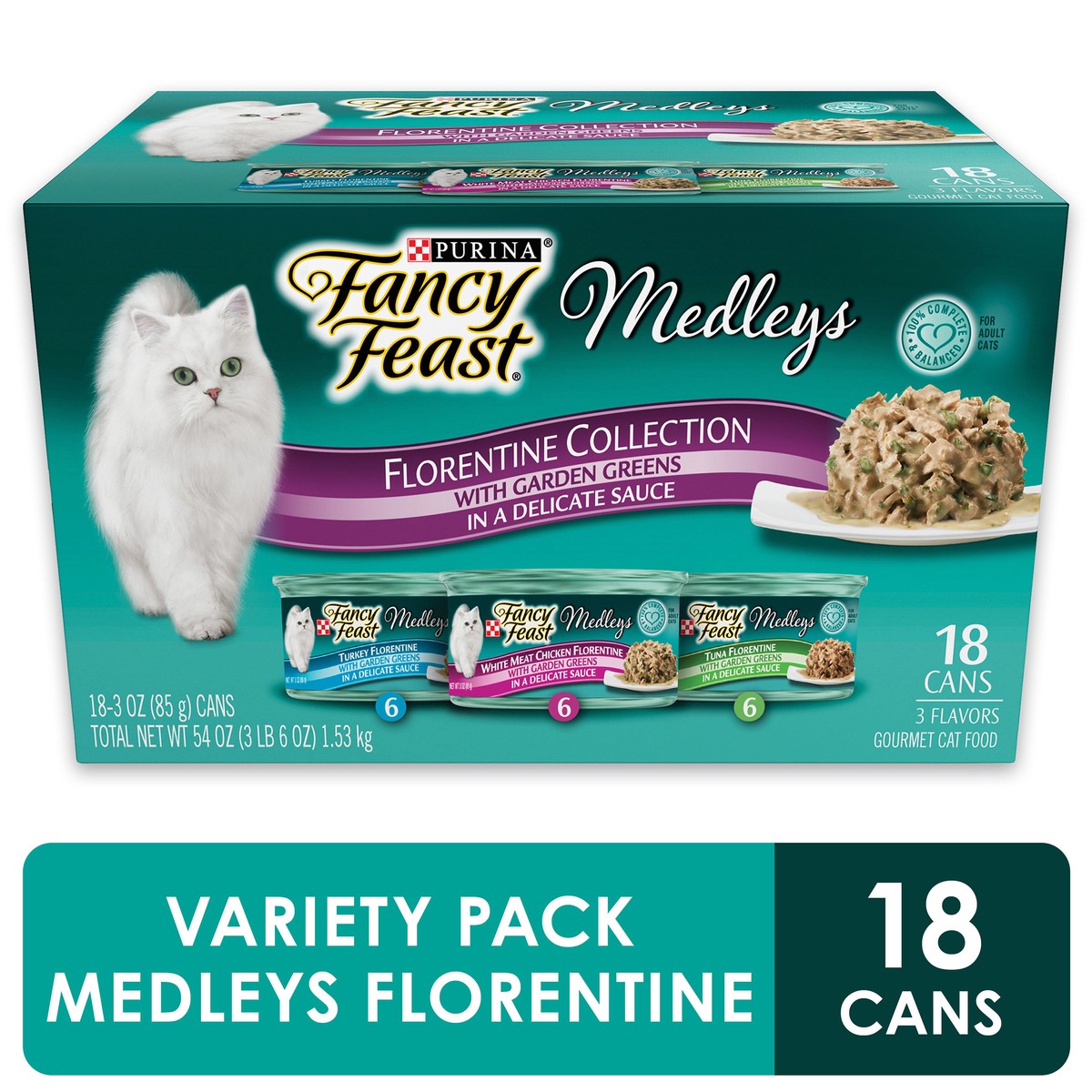 slide 12 of 14, Fancy Feast Medley's Florentine, 18 ct