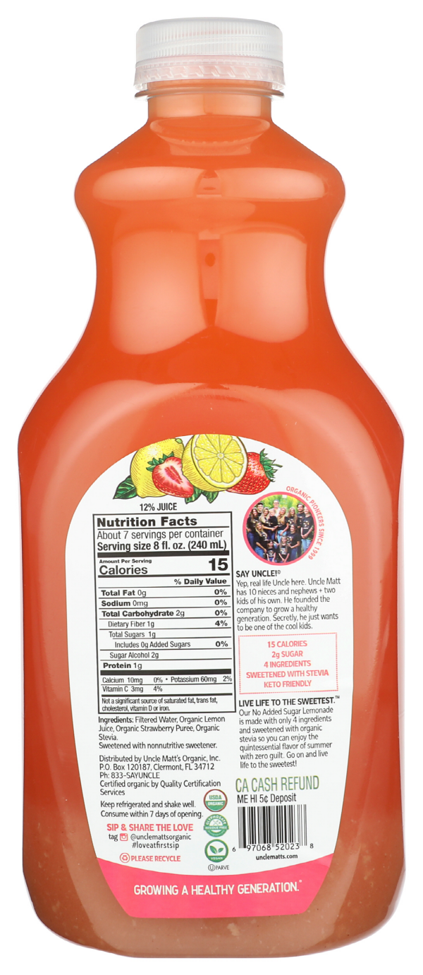 slide 3 of 5, Uncle Matt's Strawberry Lemonade - 52 fl oz, 52 fl oz