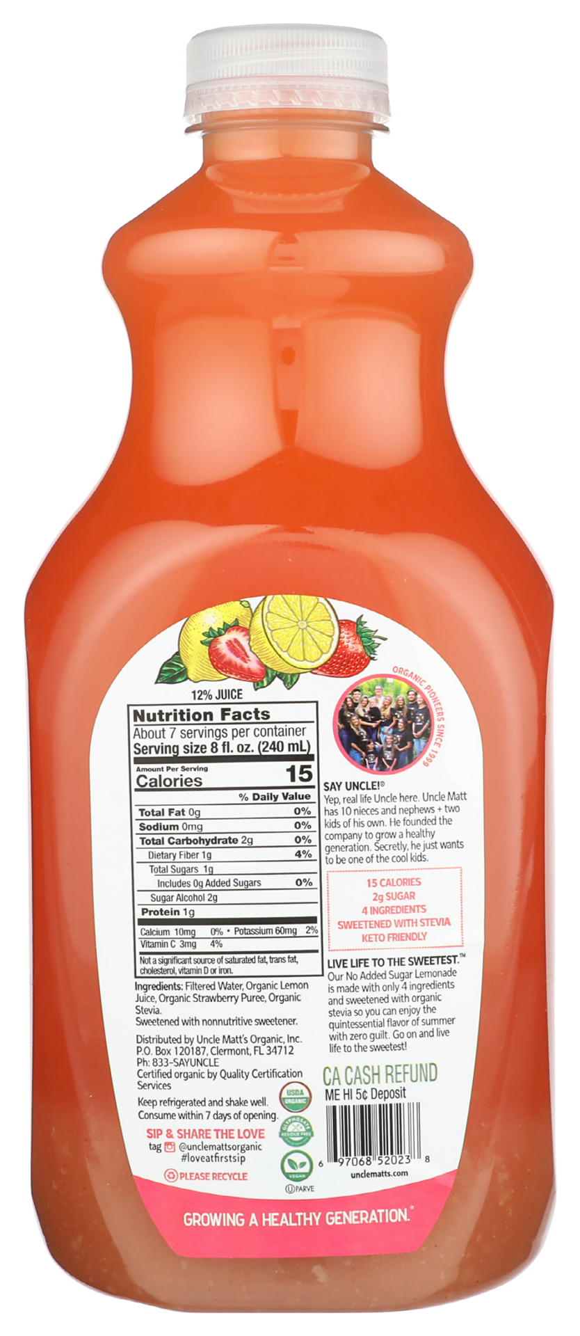 slide 2 of 5, Uncle Matt's Strawberry Lemonade - 52 fl oz, 52 fl oz