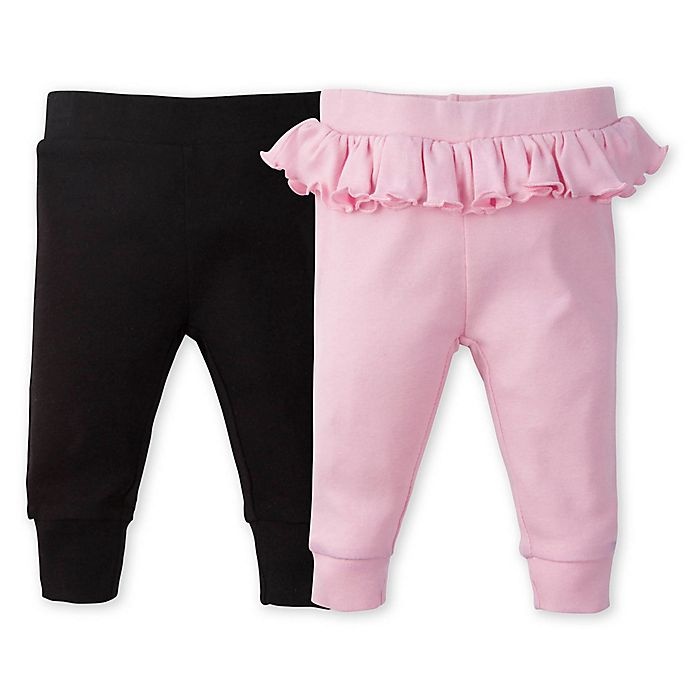 slide 1 of 4, Gerber Newborn Ruffle Pants - Pink/Black, 2 ct