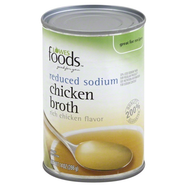 slide 1 of 1, Lowes Foods Chicken Broth Reduced Sodium, 14 oz