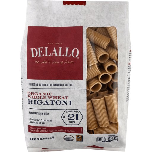 slide 1 of 1, DeLallo Organic Whole Wheat Tortiglioni Pasta, 16 oz