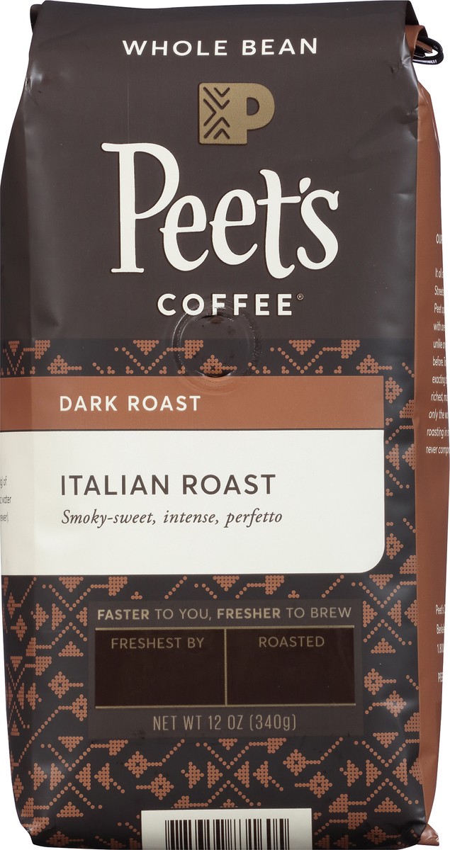 slide 6 of 9, Peet's Coffee Italian Roast Dark Roast Whole Bean Coffee Stand Up Bag - 12 oz, 12 oz