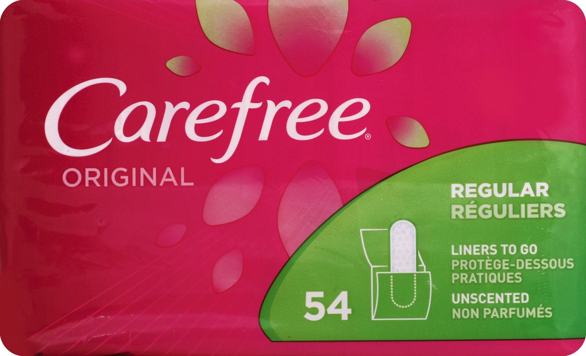 slide 4 of 6, Carefree Original Pantiliners, Unscented (Fresh Scent), Regular Length, 54ct, 54 ct