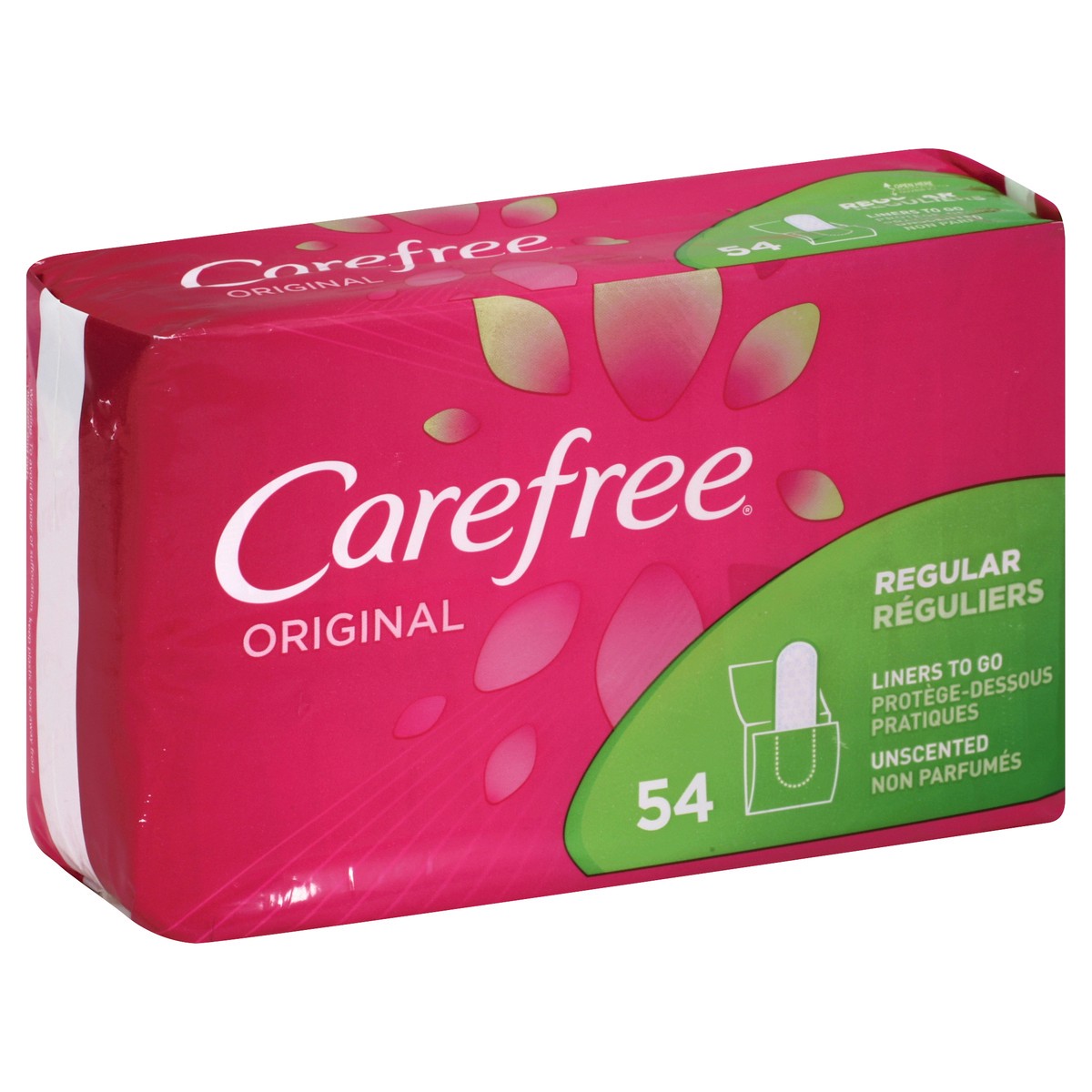 slide 5 of 6, Carefree Original Pantiliners, Unscented (Fresh Scent), Regular Length, 54ct, 54 ct