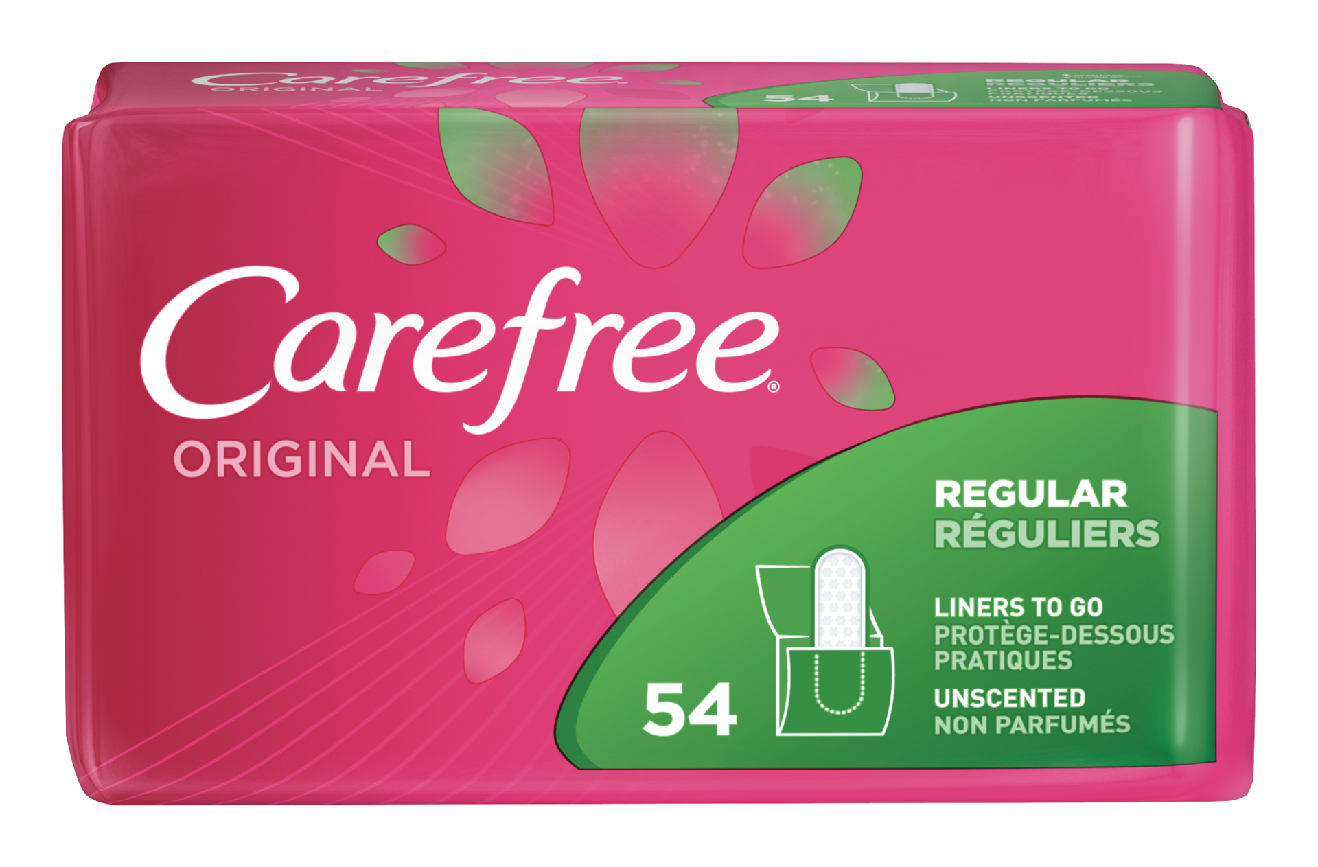 slide 1 of 6, Carefree Original Pantiliners, Unscented (Fresh Scent), Regular Length, 54ct, 54 ct