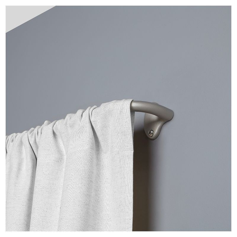 slide 3 of 4, 28"-48" Loft By Umbra Dusk Curtain Rod Silver: Adjustable Steel Wrap Around, Room Darkening, Metallic Finish, 1 ct