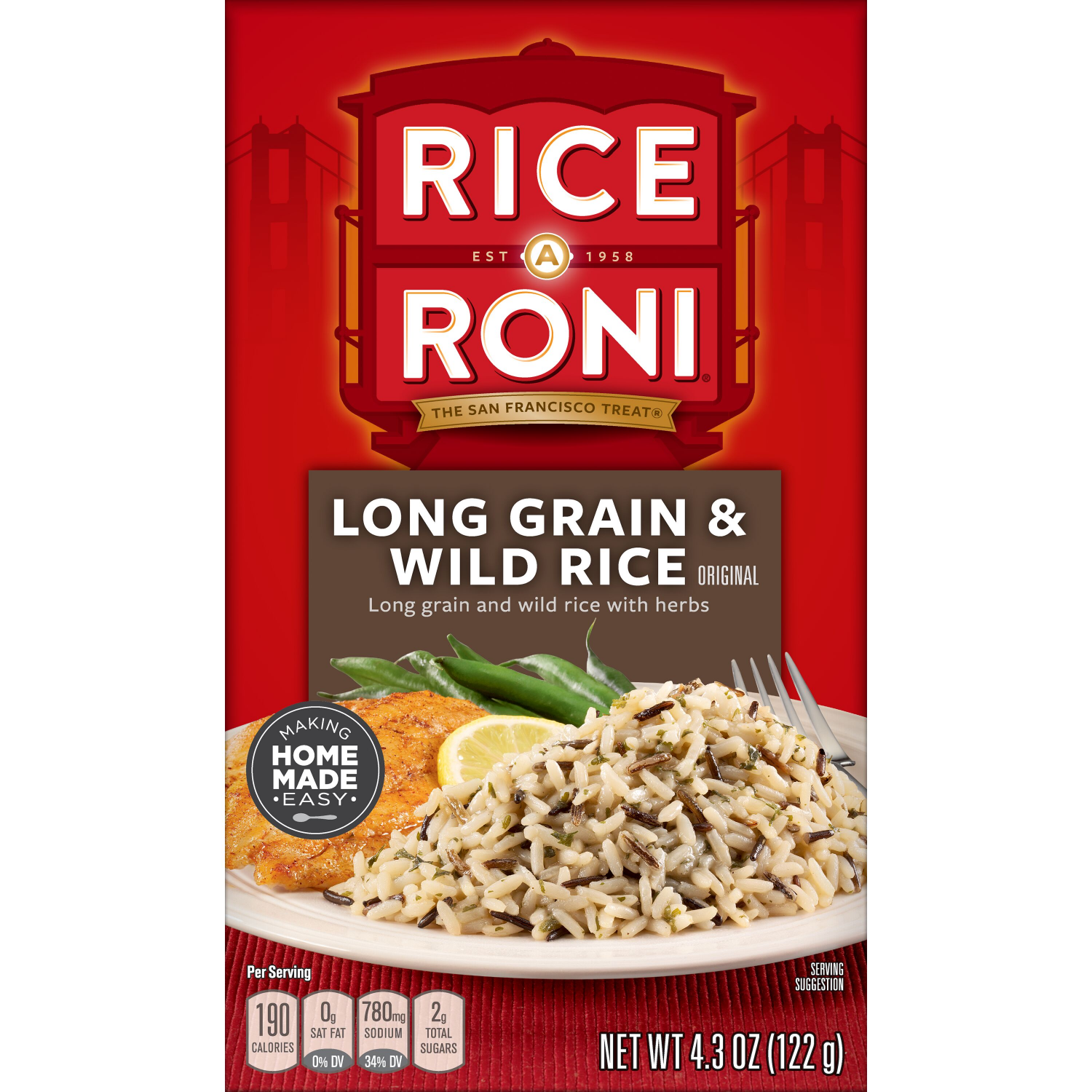 slide 1 of 2, Rice-Roni Long Grain & Wild Rice, Original - 4.3 oz, 4.3 oz