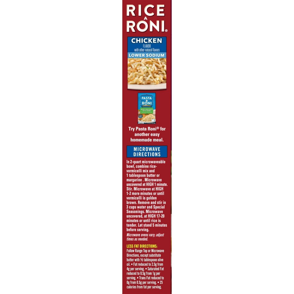 slide 8 of 10, Rice A Roni Lower Sodium Chicken Flavor Food Mix 6.9 oz, 6.9 oz