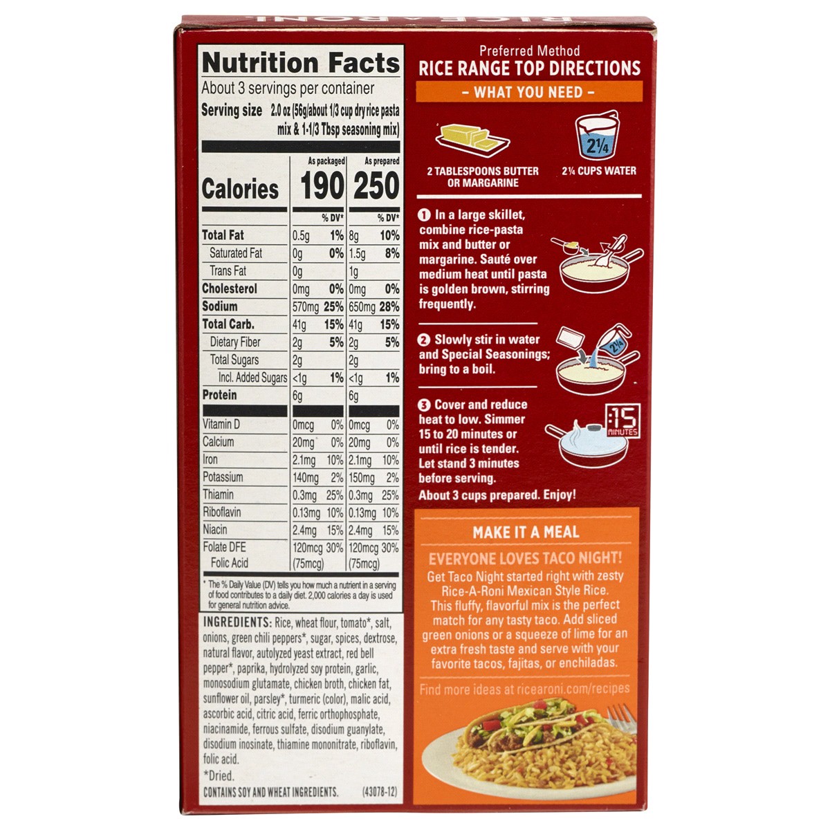 slide 2 of 2, Rice-A-Roni Rice A Roni Rice Pasta Mexican Style 6.4 Oz, 6.4 oz