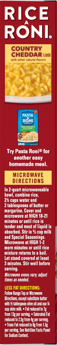 slide 4 of 6, Rice-A-Roni Country Cheddar Rice Mix, 6.3 oz