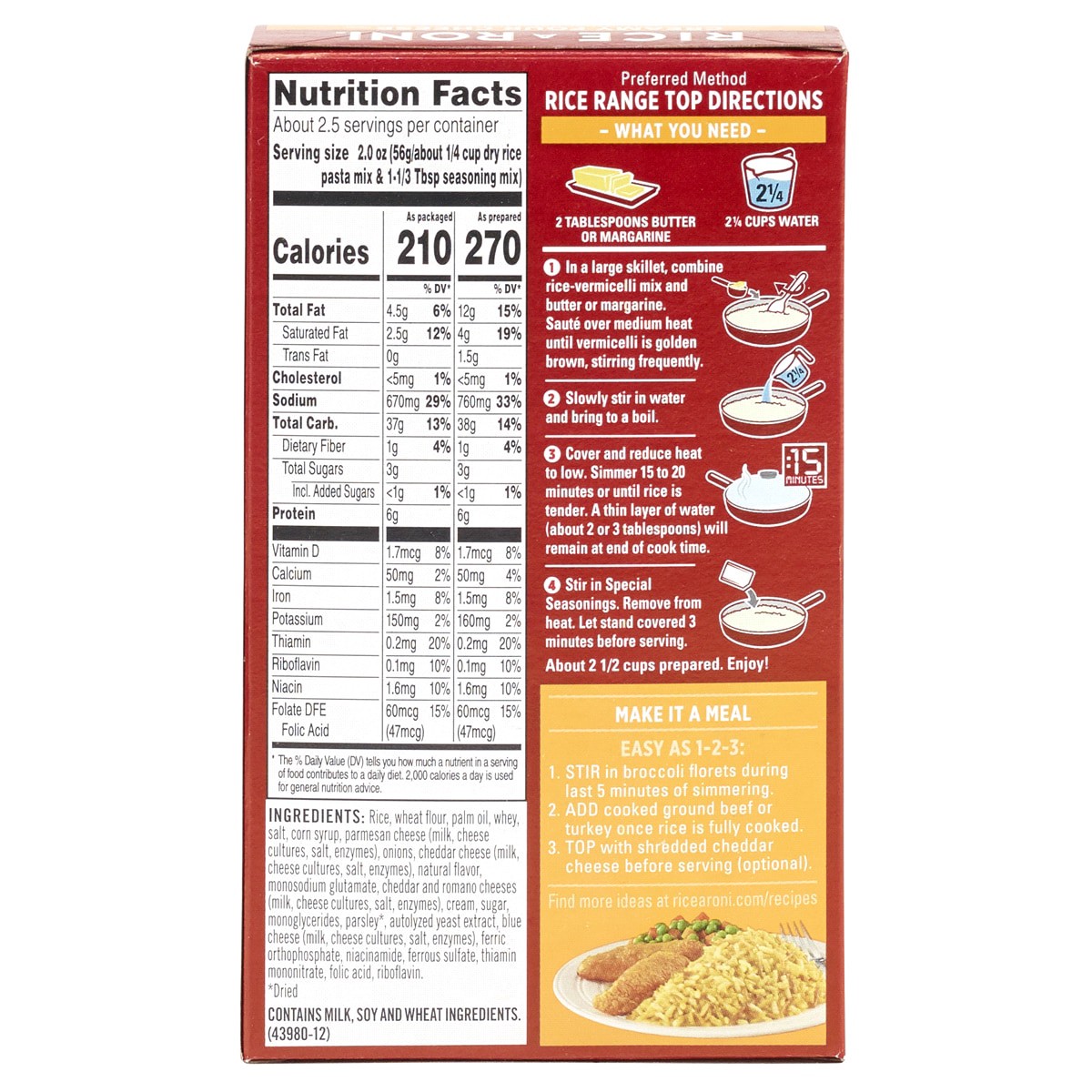 slide 2 of 2, Rice-A-Roni Rice Mix, Four Cheese, 6.4 oz