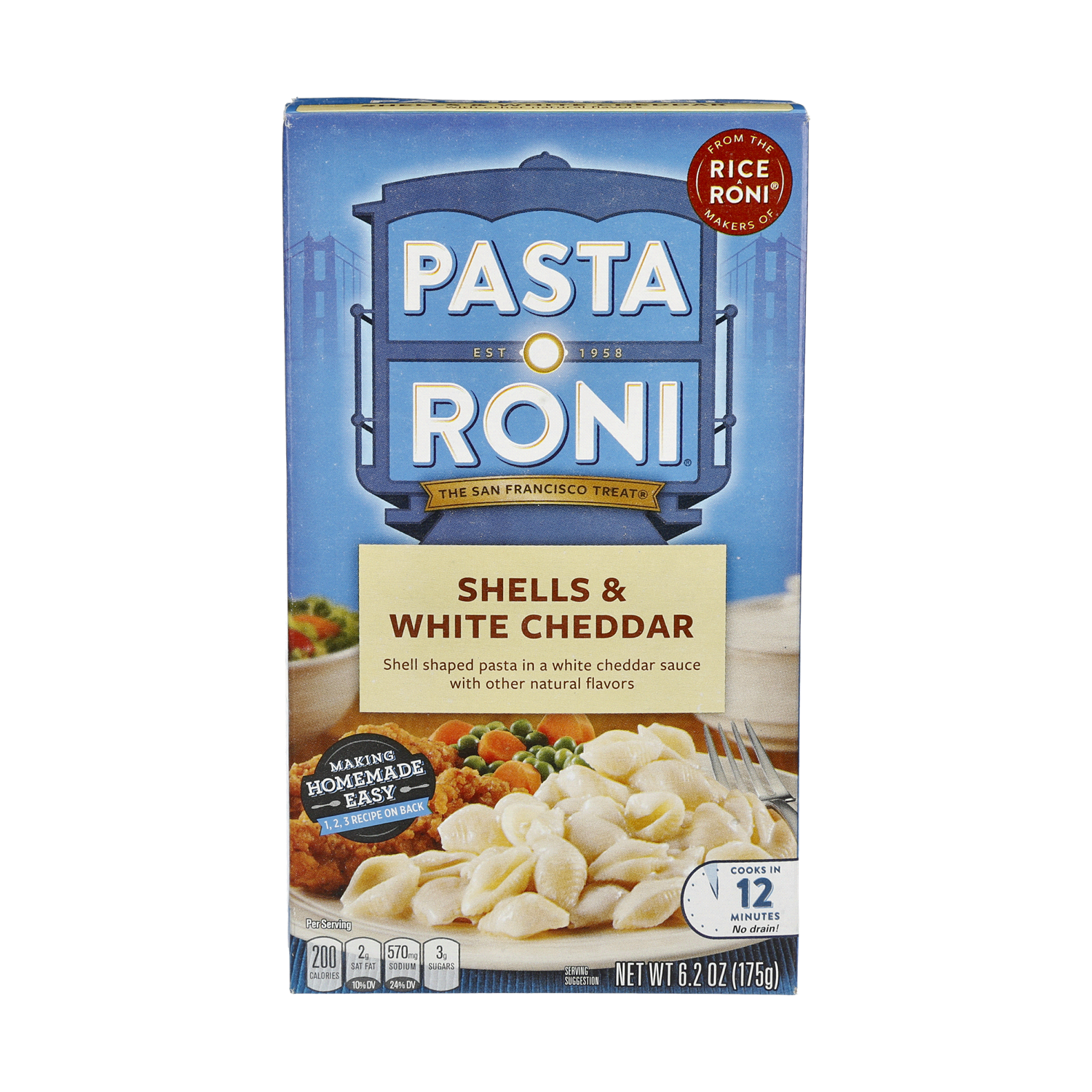 slide 1 of 2, Pasta Roni - Shells And White Cheddar Pasta (6.2 Oz), 6.2 oz