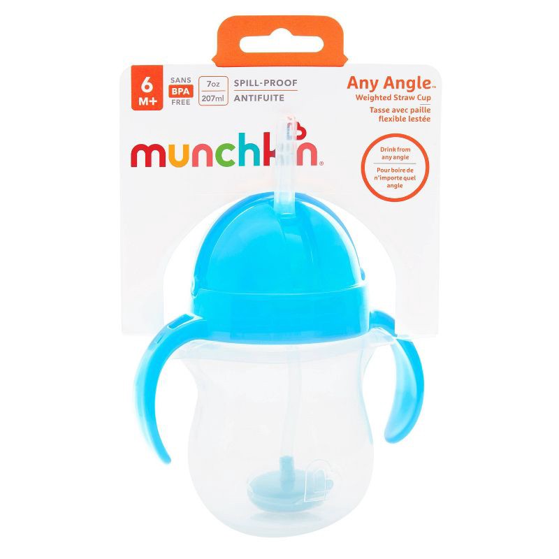 slide 7 of 7, Munchkin Click Lock Weighted Straw Trainer Cup - 7oz - Blue, 7 oz