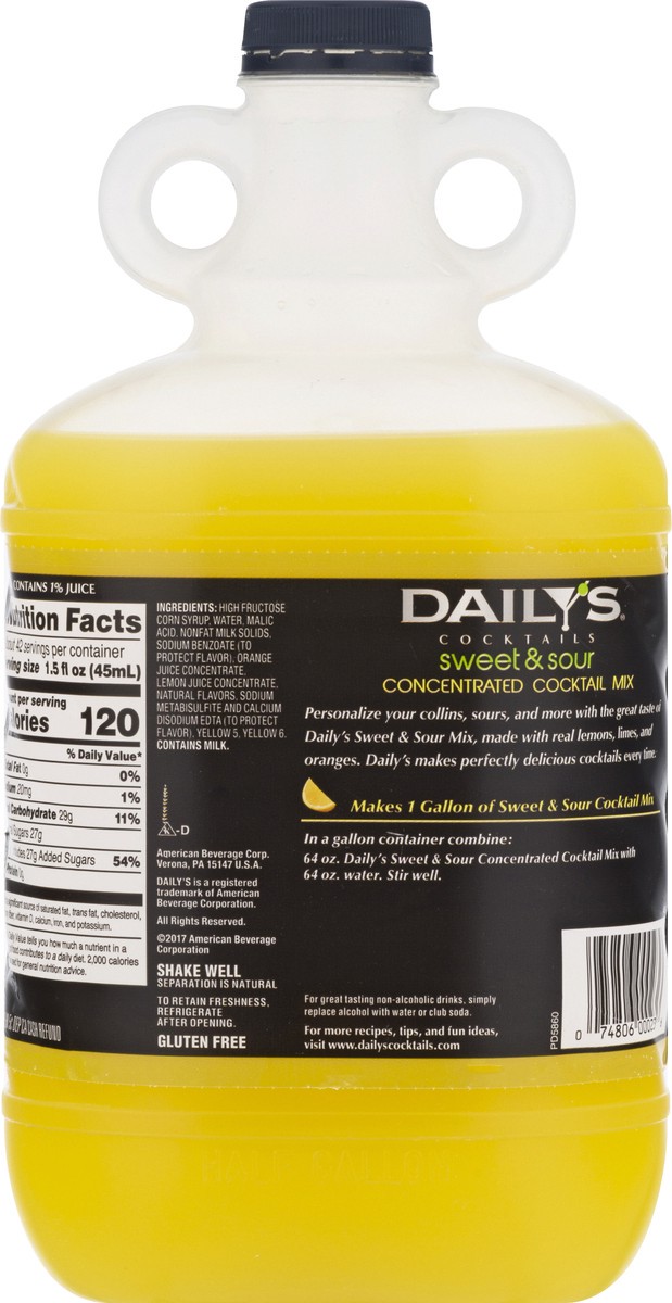 slide 6 of 10, Daily's Cocktails Concentrated Sweet & Sour Cocktail Mix 64 oz, 64 oz